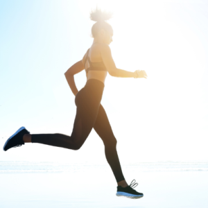 Active woman jogging outdoors for a healthy lifestyle
