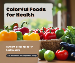 Fresh fruits and vegetables rich in antioxidants for healthy aging and longevity