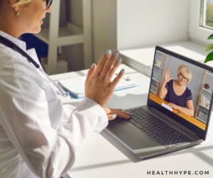 Virtual doctor and patient during an online consultation