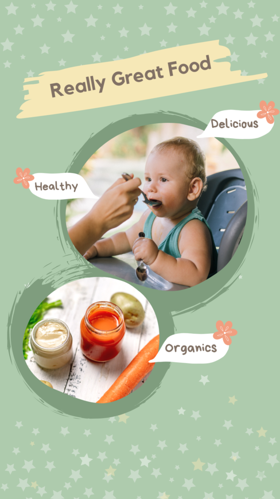 Happy baby enjoying a vibrant homemade puree of carrots and apples