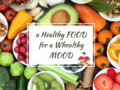 Poster displaying the phrase "Healthy Food, Wealthy Life" with vibrant images of nutritious foods