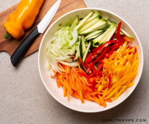 A variety of colorful, non-starchy vegetables
