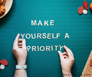 Woman practicing mindfulness, symbolizing self-care and prioritizing personal well-being.