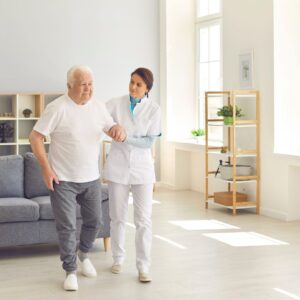 Inspirational image of a senior showcasing noticeable fitness progress